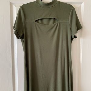 Olive green fall dress